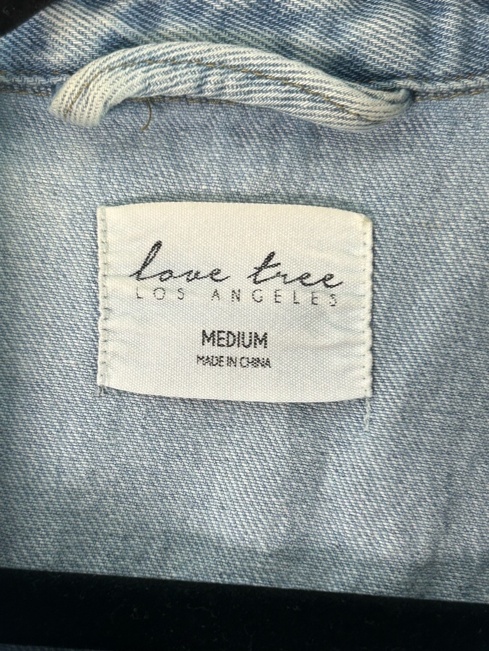 Love Tree Light Wash Distressed Denim Jacket - Picture 7 of 13